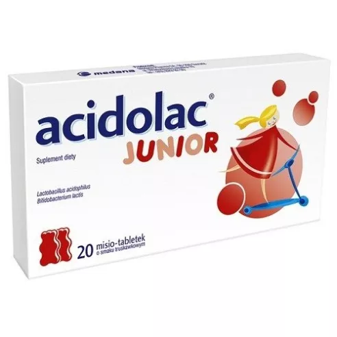Acidolac Junior o smaku TRUSKAWKOWYM, 20 szt.