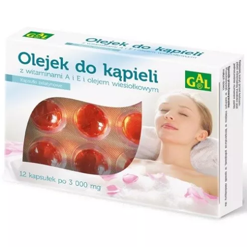 Olejek do kąpieli z Wiesiołka i witaminami A+E, 12 kapsułek. GAL