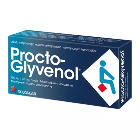 Procto-Glyvenol - Czopki przeciw hemoroidom, 10 sztuk.