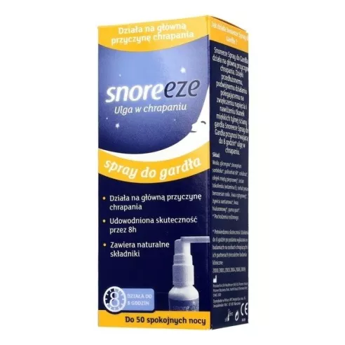 Snoreeze - Spray do gardła przeciw chrapaniu, 23,5 ml(50 dawek).