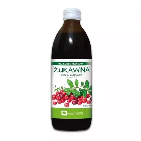 Żurawina - SOK z żurawiny 100%, 500 ml. Altermedica