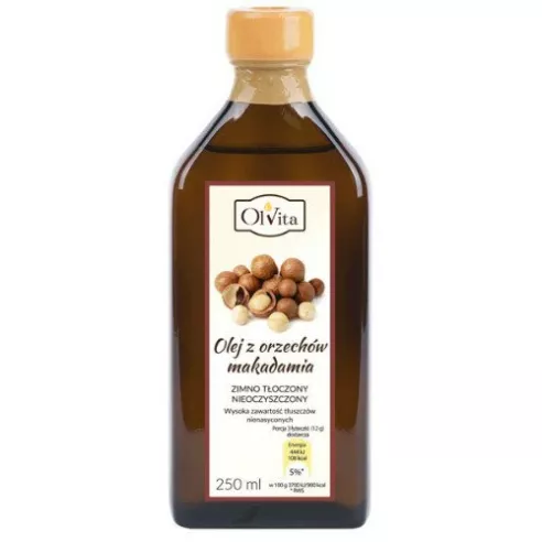 Olej z ORZECHÓW MAKADAMIA, 250 ml. Olvita