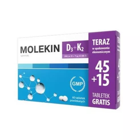 Molekin D3 + K2, 60 tabletek