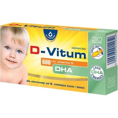 D-Vitum 600 j.m. DHA, 30 kapsułek.