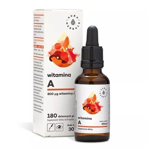 Witamina A, KROPLE, 30 ml. Aura Herbals