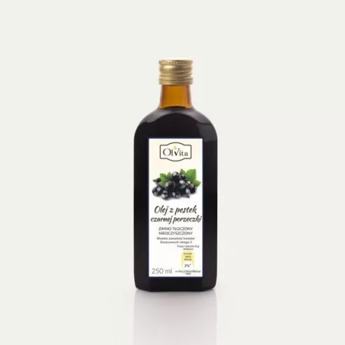 Olej z pestek CZARNEJ PORZECZKI spożywczy, 250 ml. Olvita
