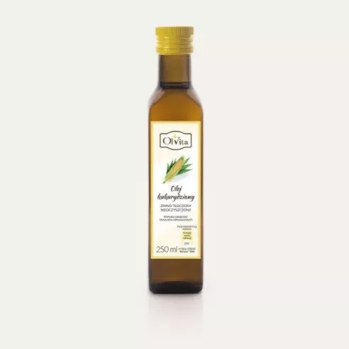 Olej z ZARODKÓW KUKURYDZY spożywczy, 250 ml. Olvita