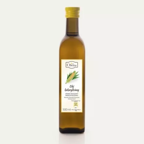Olej z ZARODKÓW KUKURYDZY spożywczy, 500 ml. Olvita