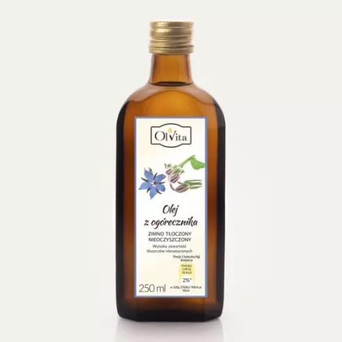 Olej z ogórecznika spożywczy, 250 ml. Olvita