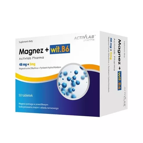 Magnez + Wit. B6, 50 kapsułek. ActivLab