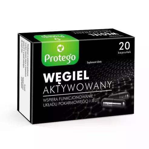 Węgiel aktywowany, 20 kapsułek. Protego