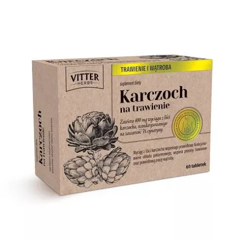 Karczoch na Trawienie, 60 tabletek. Vitter Herbs.