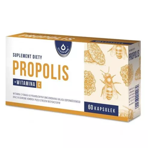 Propolis + Witamina C, 60 kapsułek. Oleofarm