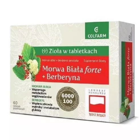 Morwa Biała Forte + Berberyna, 60 tabletek. Colfarm