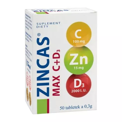 Zincas MAX C+D3, 50 tabletek. Farmapia