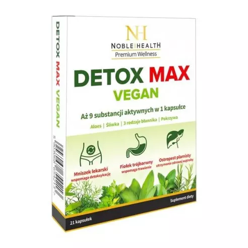 Detox Max VEGAN, 21 kapsułek. Noble Health