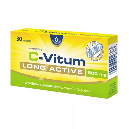 C-Vitum Long Active 500 mg. 30 kapsułek. Oleofarm