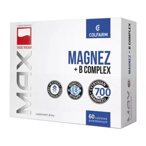 MAX Magnez + B Complex, 60 tabletek. Colfarm