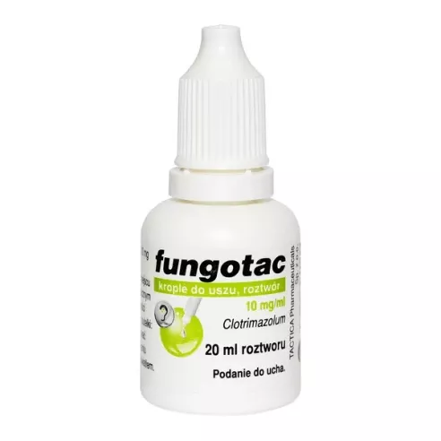 Fungotac 10 mg. Krople do uszu, 20 ml. Tactica