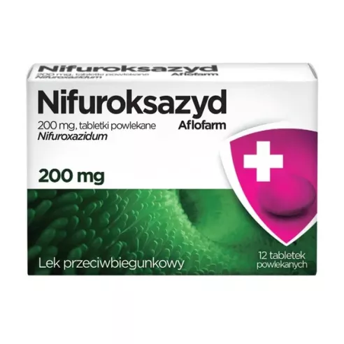 Nifuroksazyd 200 mg. 12 tabletek. Aflofarm