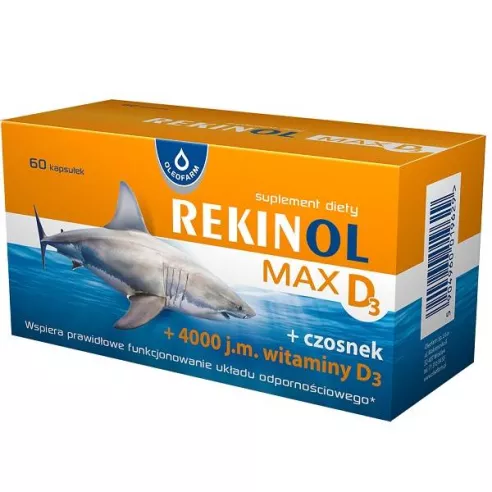 Rekinol MAX D3, 60 kapsułek. Oleofarm