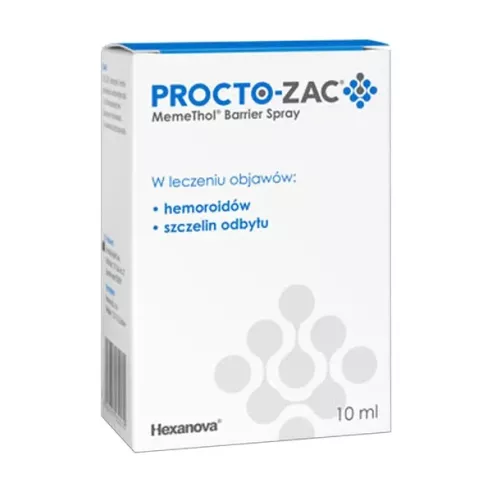 Procto-Zac, Memethol Barrier Spray, na hemoroidy i szczeliny odbytu, 10 ml.