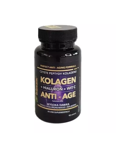 Kolagen + Hialuron + Witamina C Anti-Age, 90 tabletek. Intenson