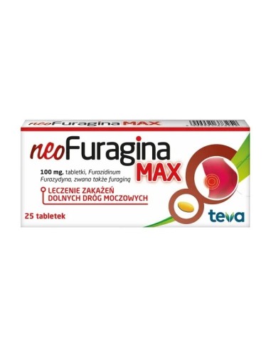 NeoFuragina Max, 100 mg. 25 tabletek.Teva