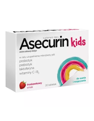 Asecurin Kids, 20 tabletek do ssania i rozgryzania. Aflofarm