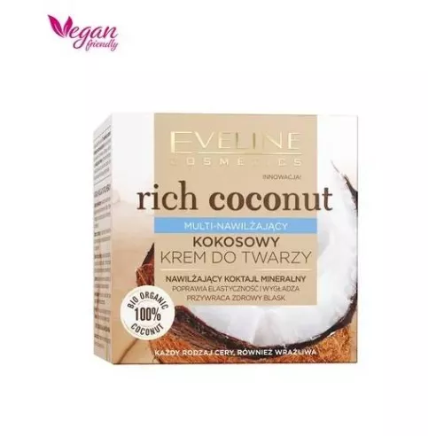 Eveline Rich Coconut, KREM multi-nawilżający, 50 ml.