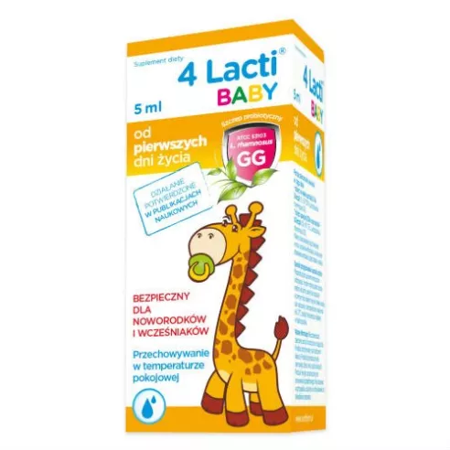 4 Lacti BABY - Probiotyk zalecany od pierwszych dni życia, 5 ml.