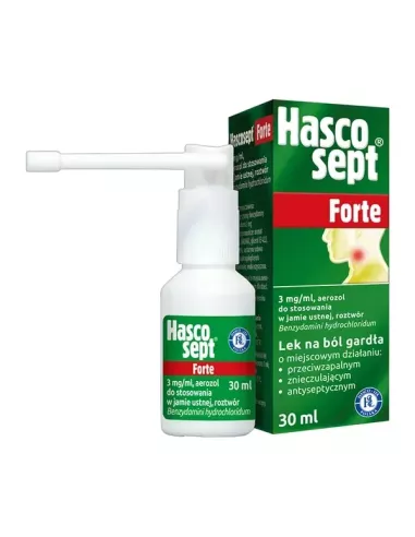 Hascosept Forte, Aerozol do stosowania w jamie ustnej, 30 g. Hasco