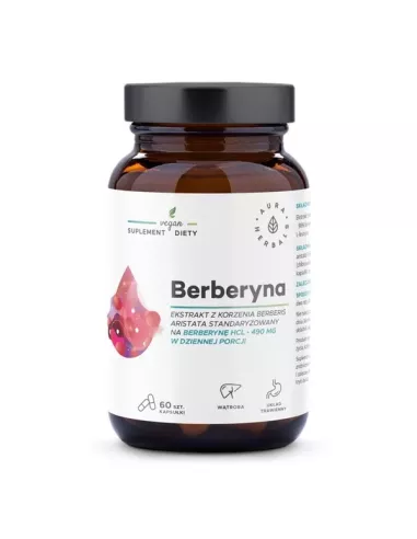 Berberyna 490 mg. 60 kapsułek. Aura Herbals