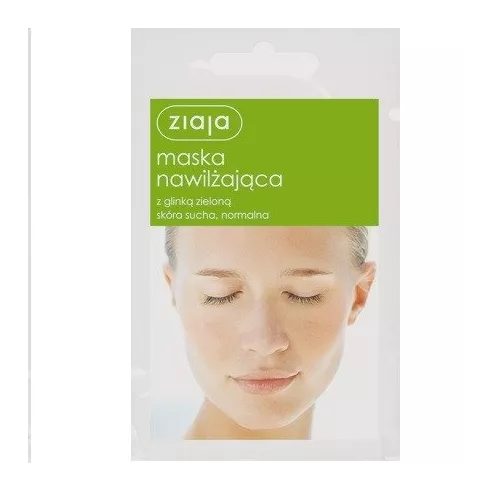 Ziaja - Maski z glinką - Maska Nawilżająca z glinką zieloną do cery suchej i normalnej, 7 ml.
