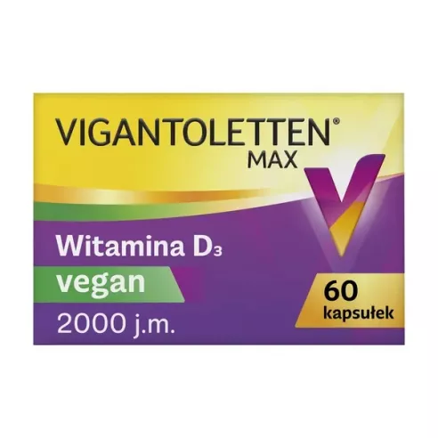 Vigantoletten MAX VEGAN 2000 - Witamina D3, 60 kapsułek.