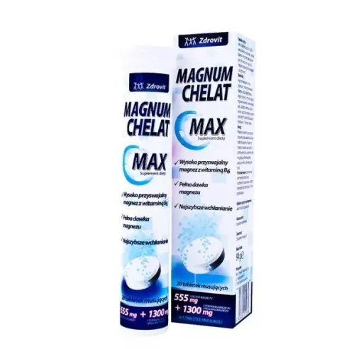 Magnum Chelat MAX. 20 tabletek musujących. Zdrovit