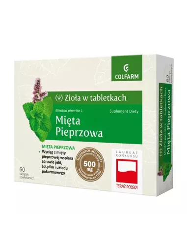 Mięta Pieprzowa, 60 tabletek. Colfarm