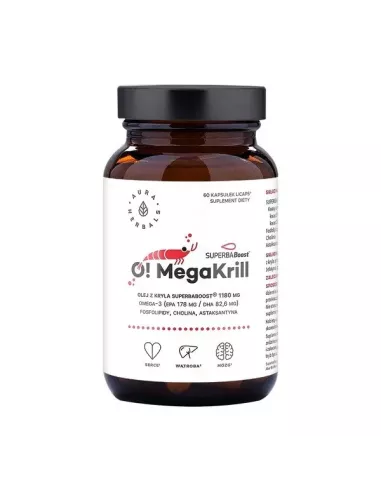 O! MegaKrill 1180 mg. 60 kapsułek. Aura Herbals