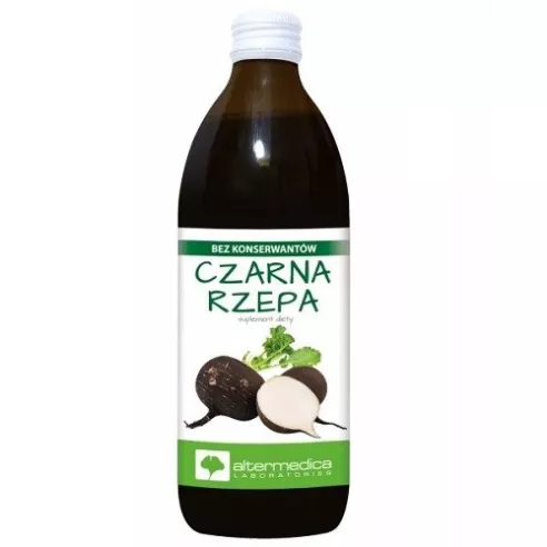 Czarna rzepa - SOK z czarnej rzepy 100%, 500 ml. Altermedica