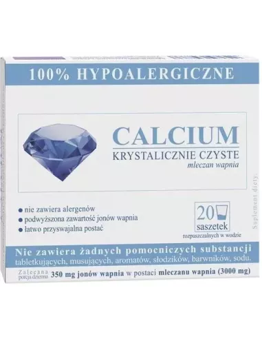 Calcium Krystalicznie czyste z Witaminą C, 24 saszetek.