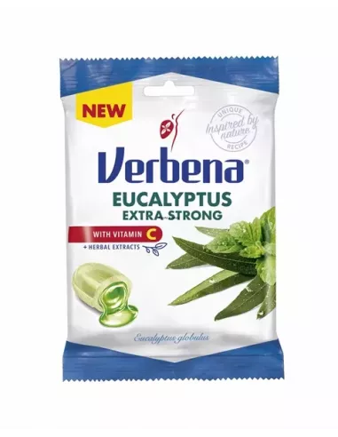 Ziołowe cukierki Eucalyptus Extra Strong, 60 g. Verbena