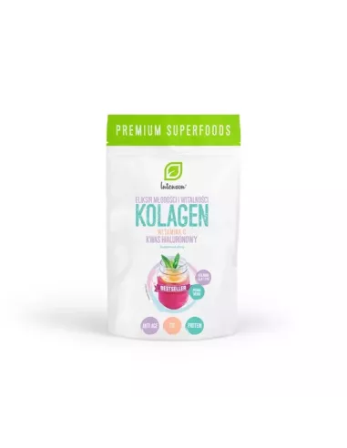 Kolagen z witaminą C i kwasem hialuronowym, 60g. Intenson