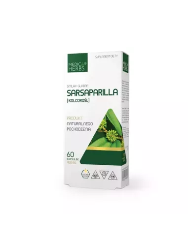 Sarsaparilla 450 mg. 60 kapsułek. Medica Herbs