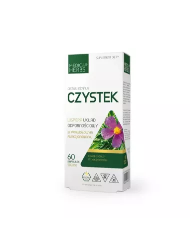 Czystek 500 mg, 60 kapsułek. Medica Herbs