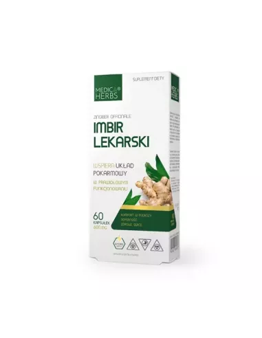 Imbir Lekarski 600 mg. 60 kapsułek. Medica Herbs