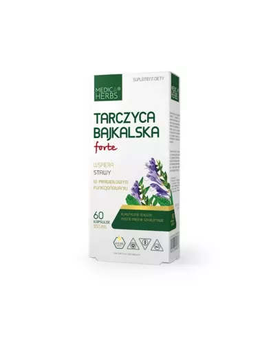 Tarczyca Bajkalska FORTE 550 mg. 60 kapsułek. Medica Herbs.