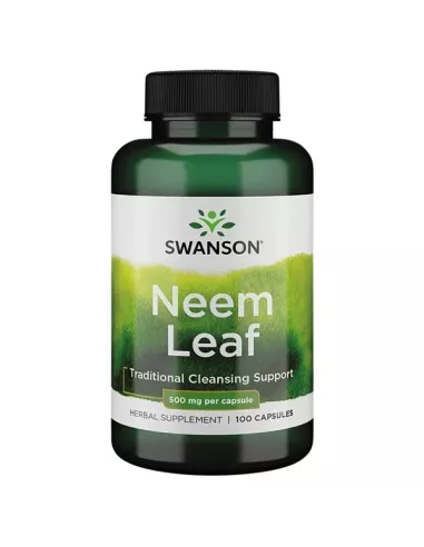 Neem Leaf 500 mg, miodla indyjska, 100 kapsułek. Swanson.