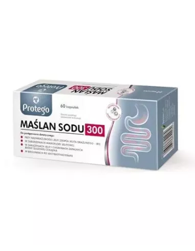 Maślan Sodu 300, 60 kapsułek. Protego