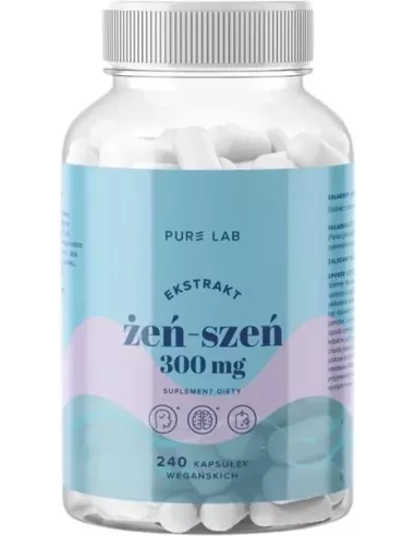 Pure Lab Ekstrakt z Żeń-Szenia 300 mg. 240 Kapsułek. Aura Herbals