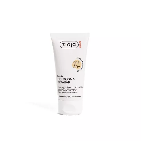 Ziaja MED - Ochrona SPF 50+ - KREM tonujący do twarzy, odcień naturalny, 50 ml.